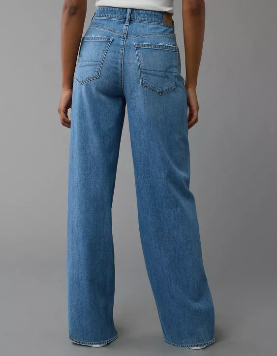 Super High-Waisted Baggy Wide Leg Denim Jeans