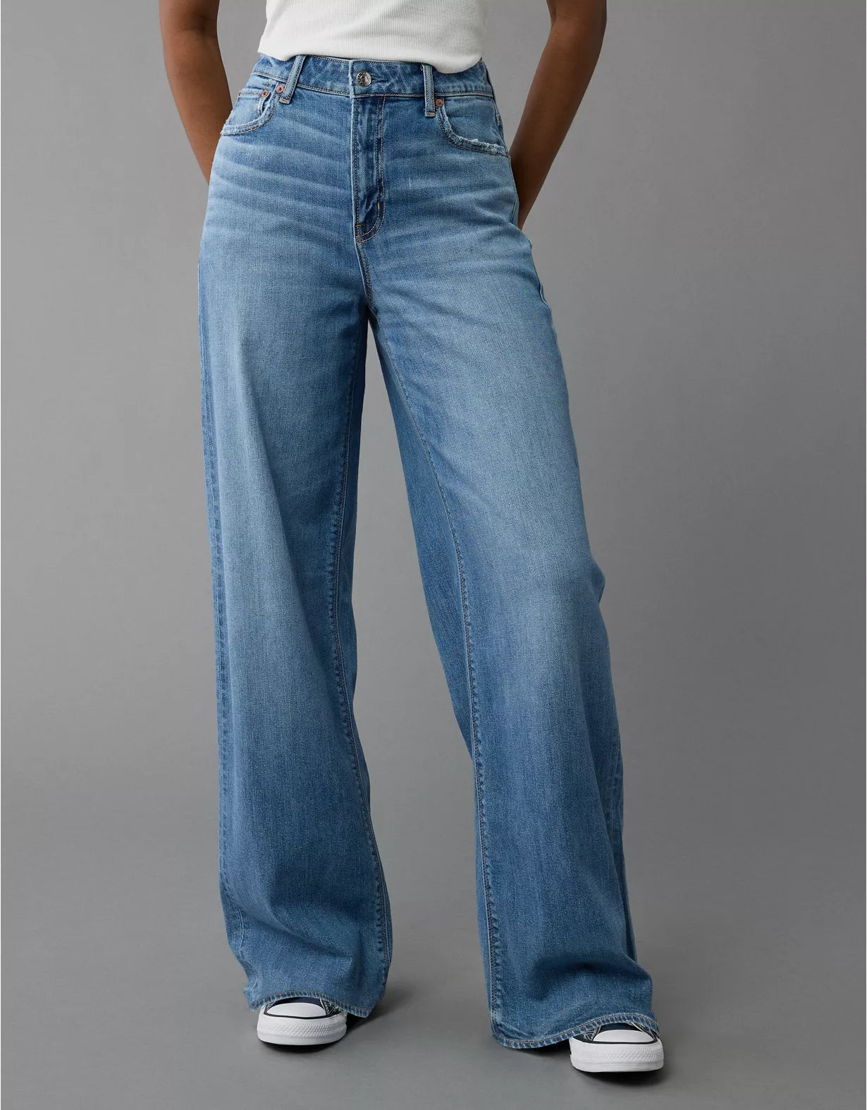 Super High-Waisted Baggy Wide Leg Denim Jeans