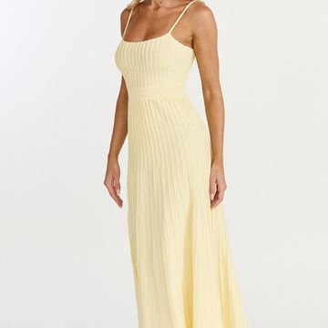 Ribbed Knit Spaghetti Strap Midi Dress